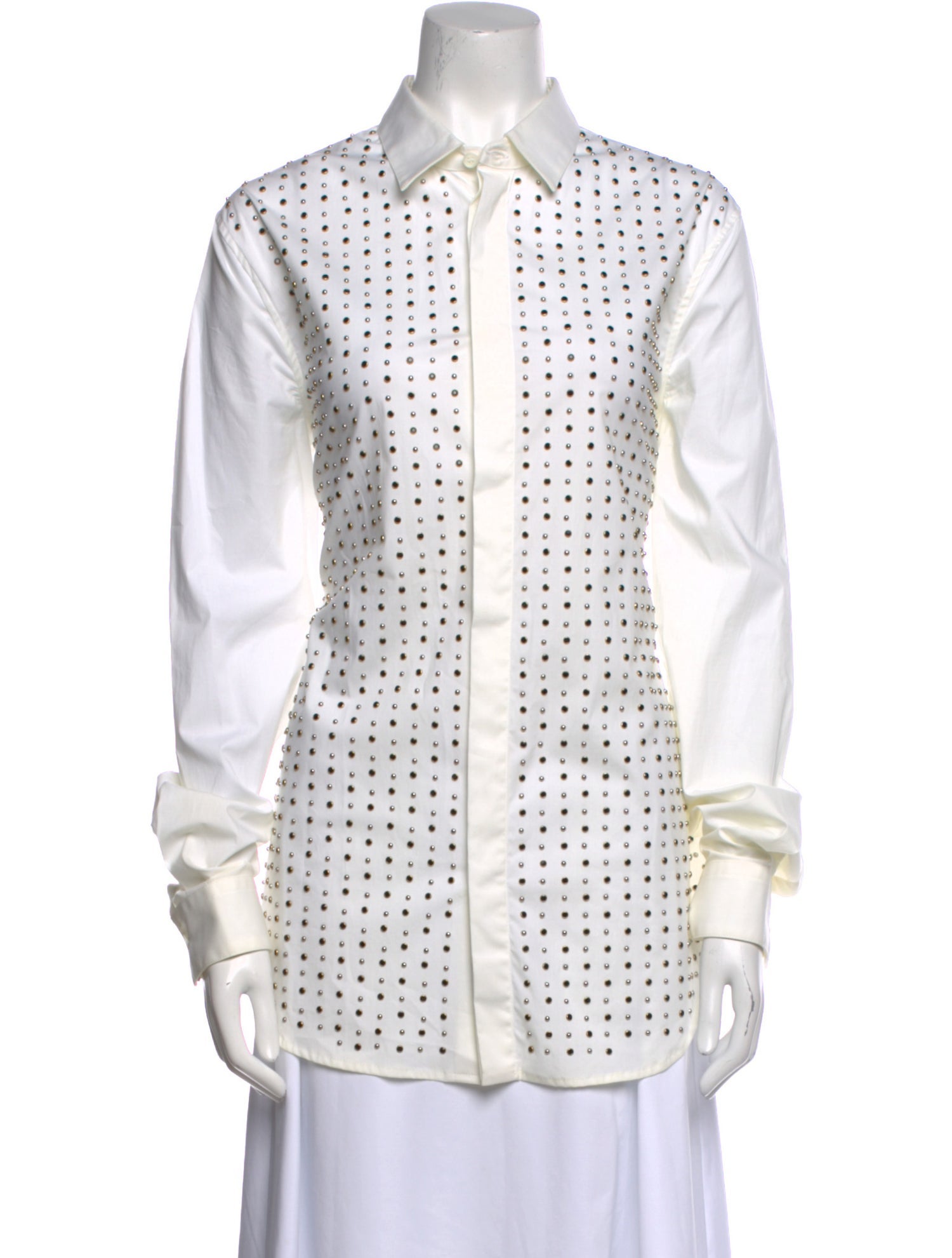 Roberto Cavalli Polka Dot Print Long Sleeve Button-Up Top