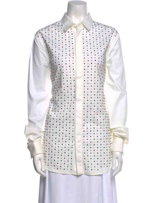 Roberto Cavalli Polka Dot Print Long Sleeve Button-Up Top
