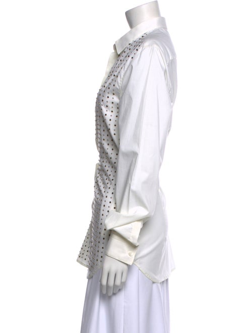 Roberto Cavalli Polka Dot Print Long Sleeve Button-Up Top