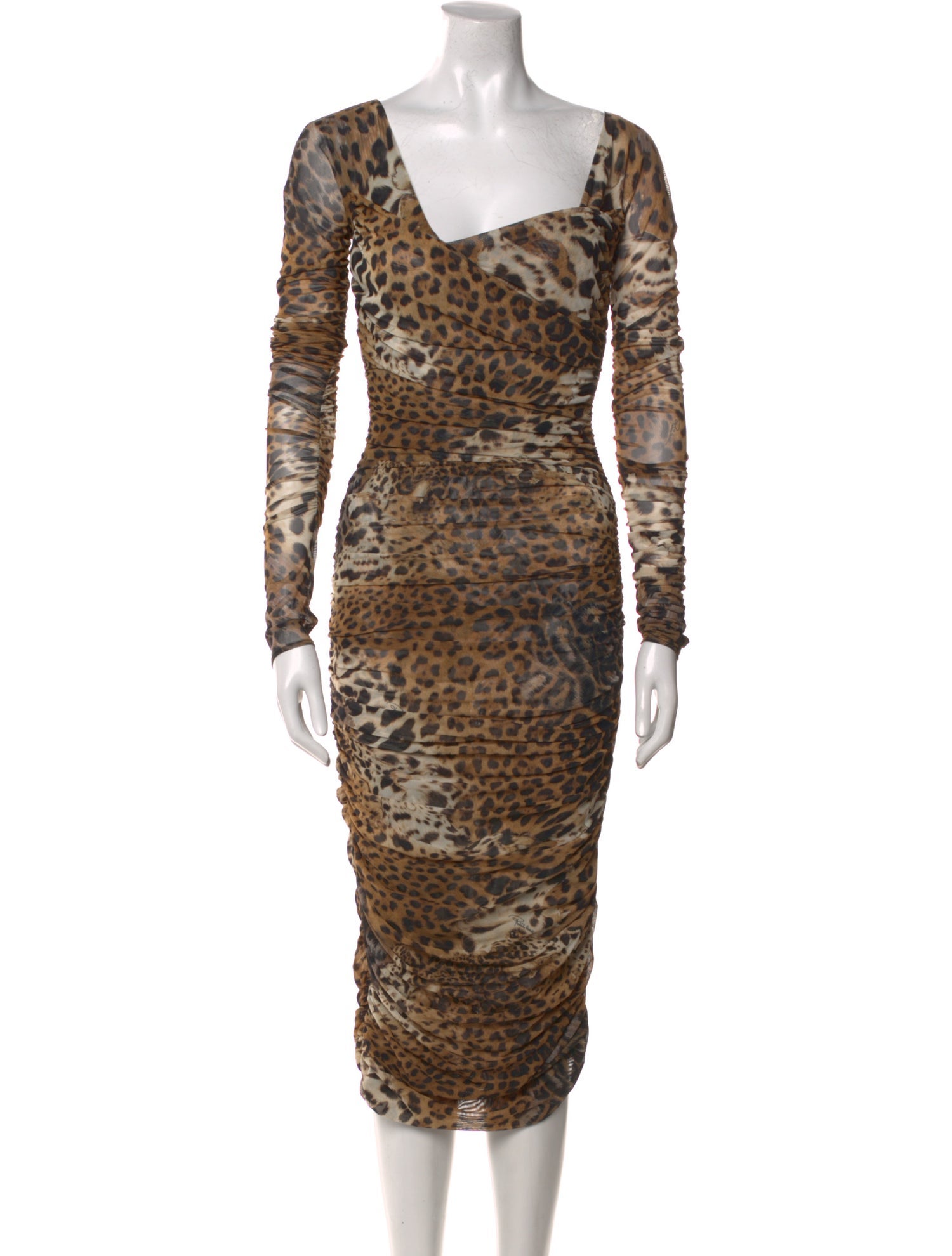 Roberto Cavalli Animal Print Midi Length Dress w/ Tags