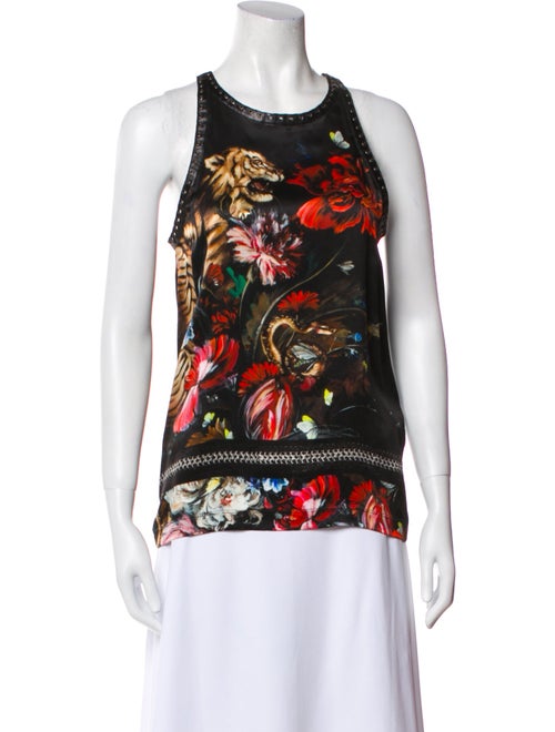 Roberto Cavalli Printed Scoop Neck Top