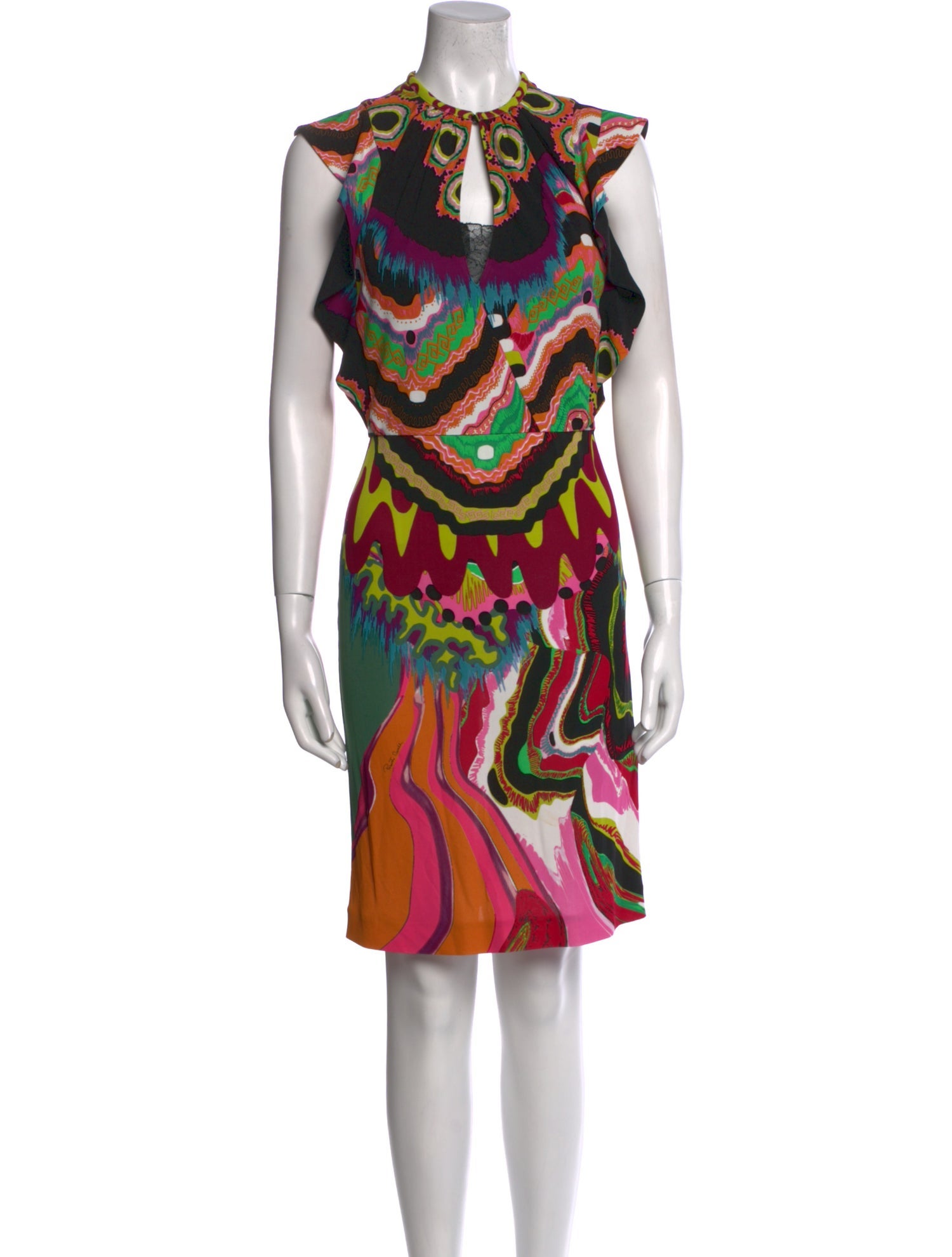 Roberto Cavalli Printed Knee-Length Dress