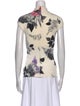 Roberto Cavalli Floral Print Mock Neck Blouse