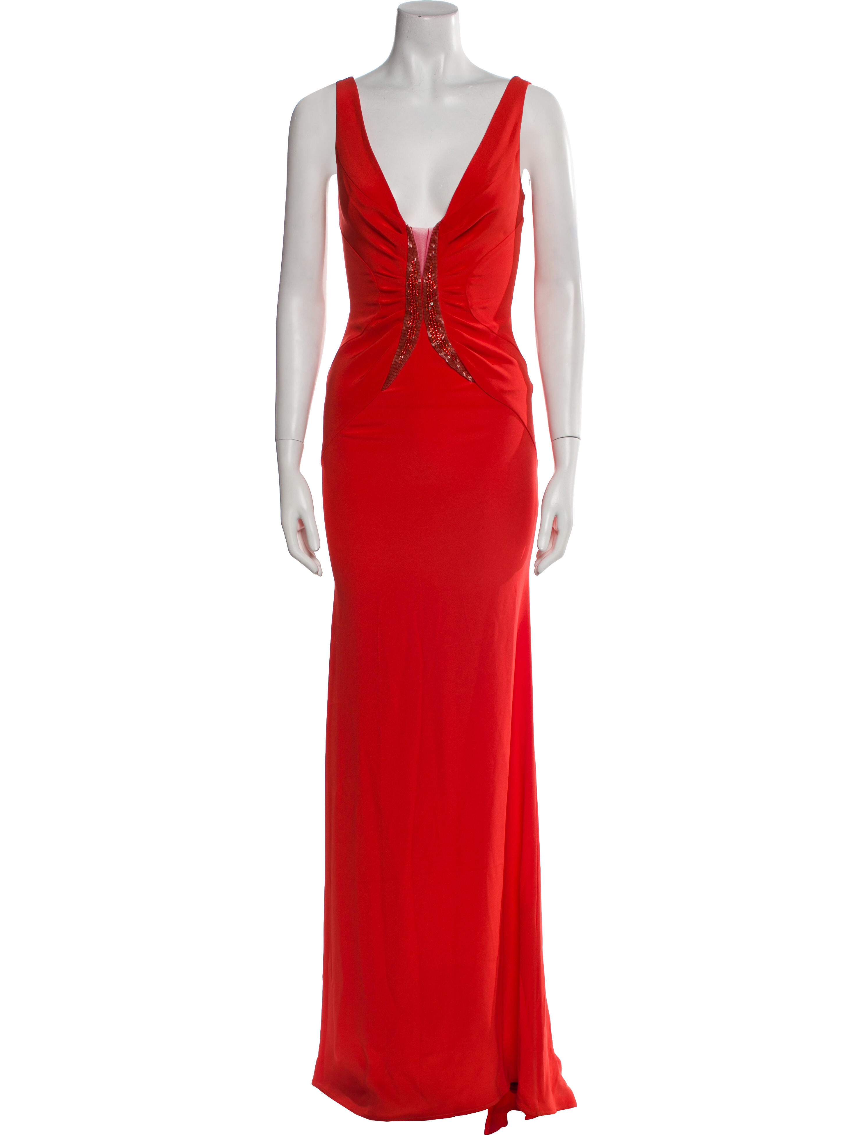 Roberto Cavalli V-Neck Long Dress