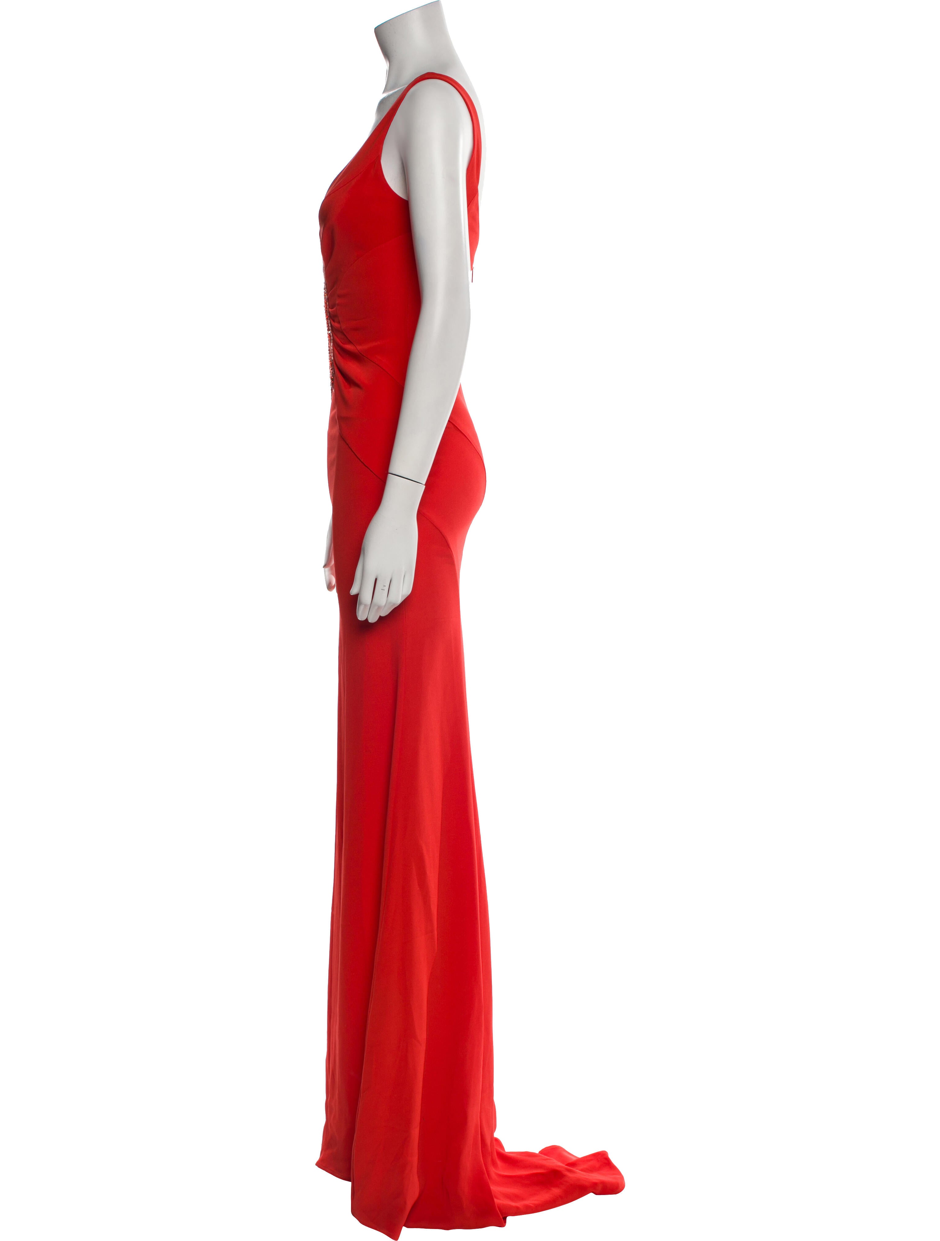 Roberto Cavalli V-Neck Long Dress