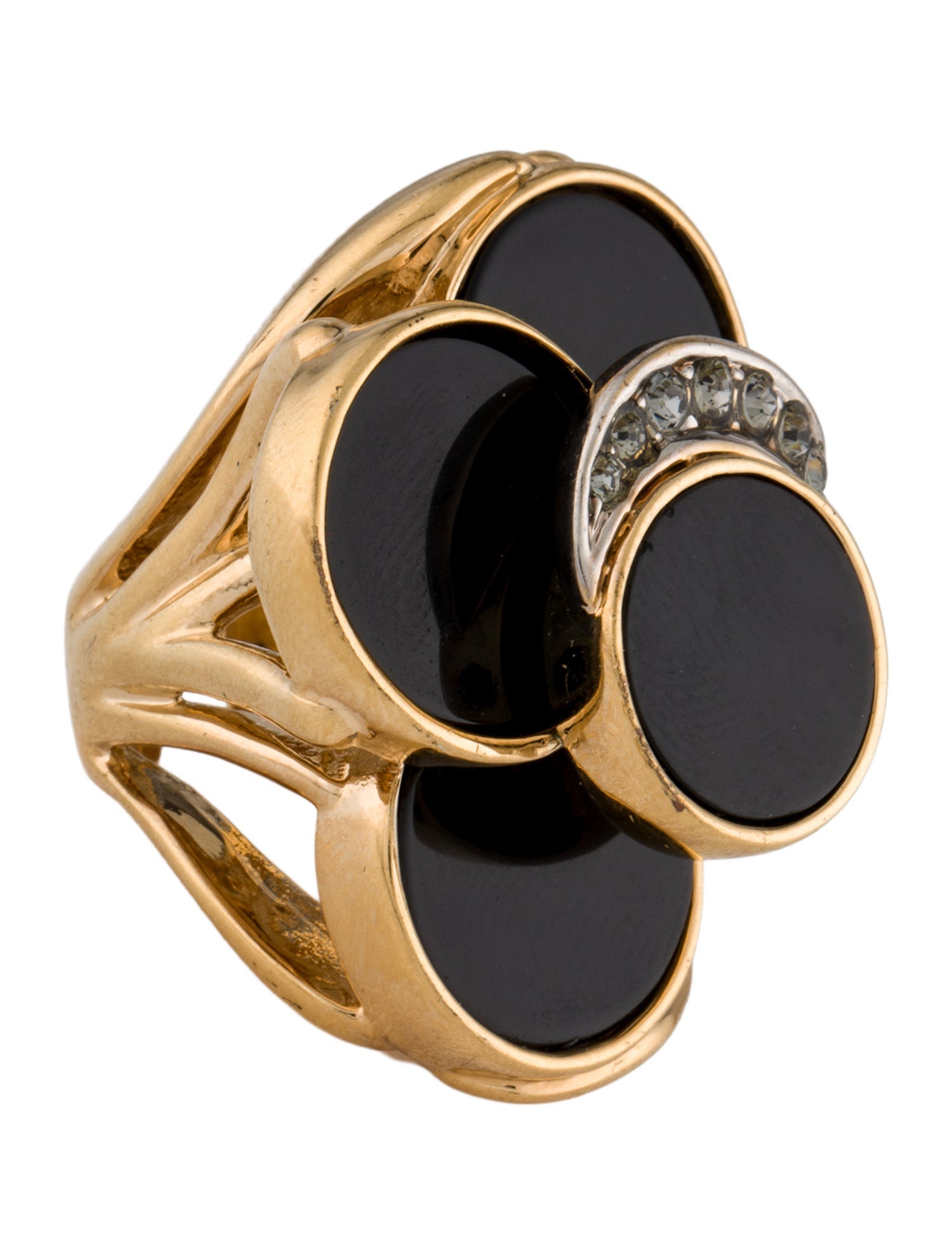 Roberto Cavalli Crystal & Resin Cocktail Ring