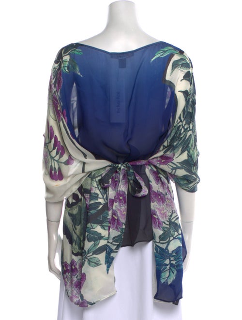 Roberto Cavalli Floral Print Bateau Neckline Blouse