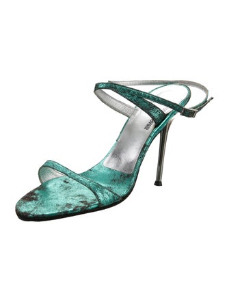 Roberto Cavalli Leather Slingback Sandals
