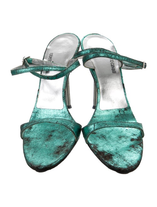 Roberto Cavalli Leather Slingback Sandals