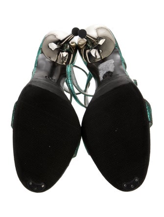 Roberto Cavalli Leather Slingback Sandals