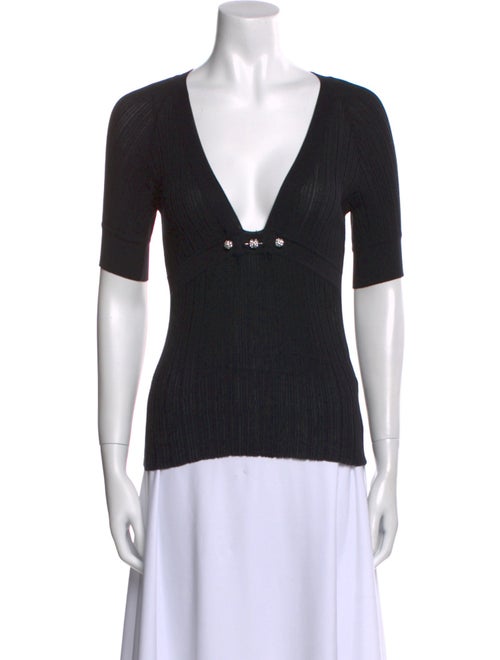 Roberto Cavalli Silk V-Neck Top