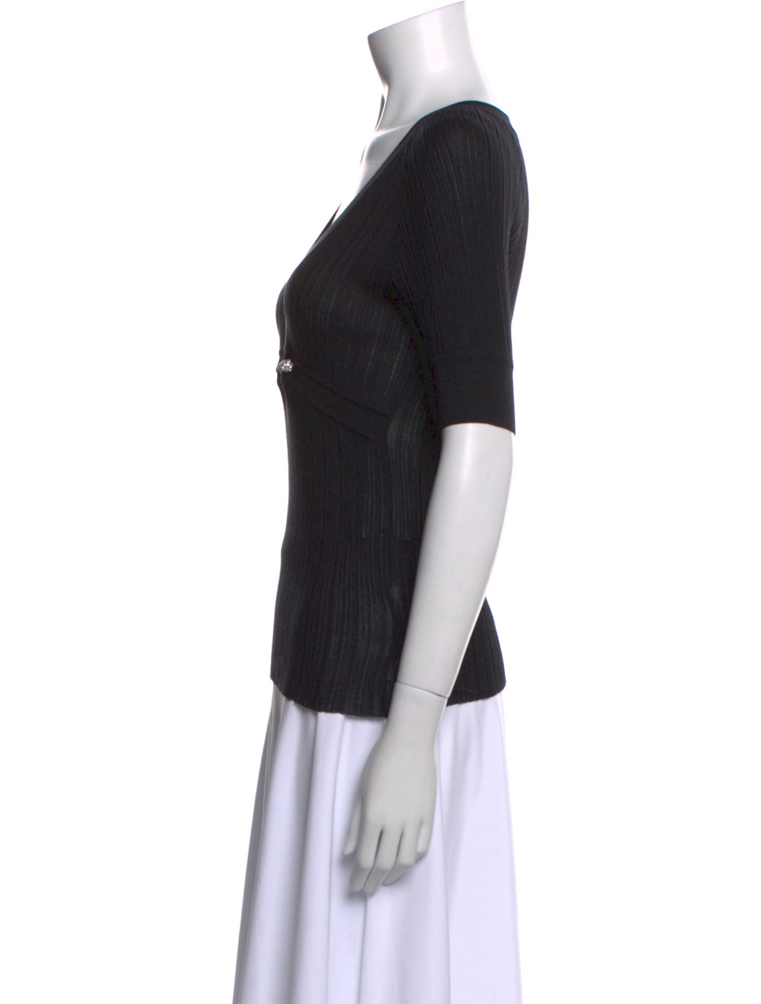 Roberto Cavalli Silk V-Neck Top