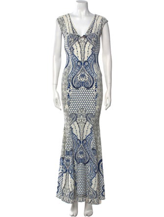 Roberto Cavalli Paisley Print Long Dress