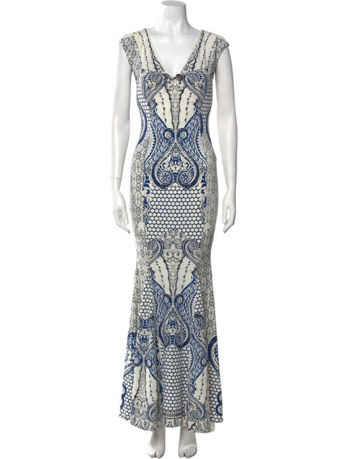 Roberto Cavalli Paisley Print Long Dress