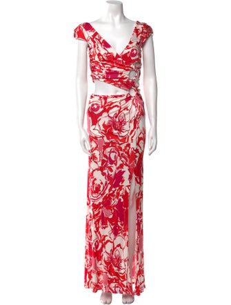 Roberto Cavalli Floral Print Long Dress