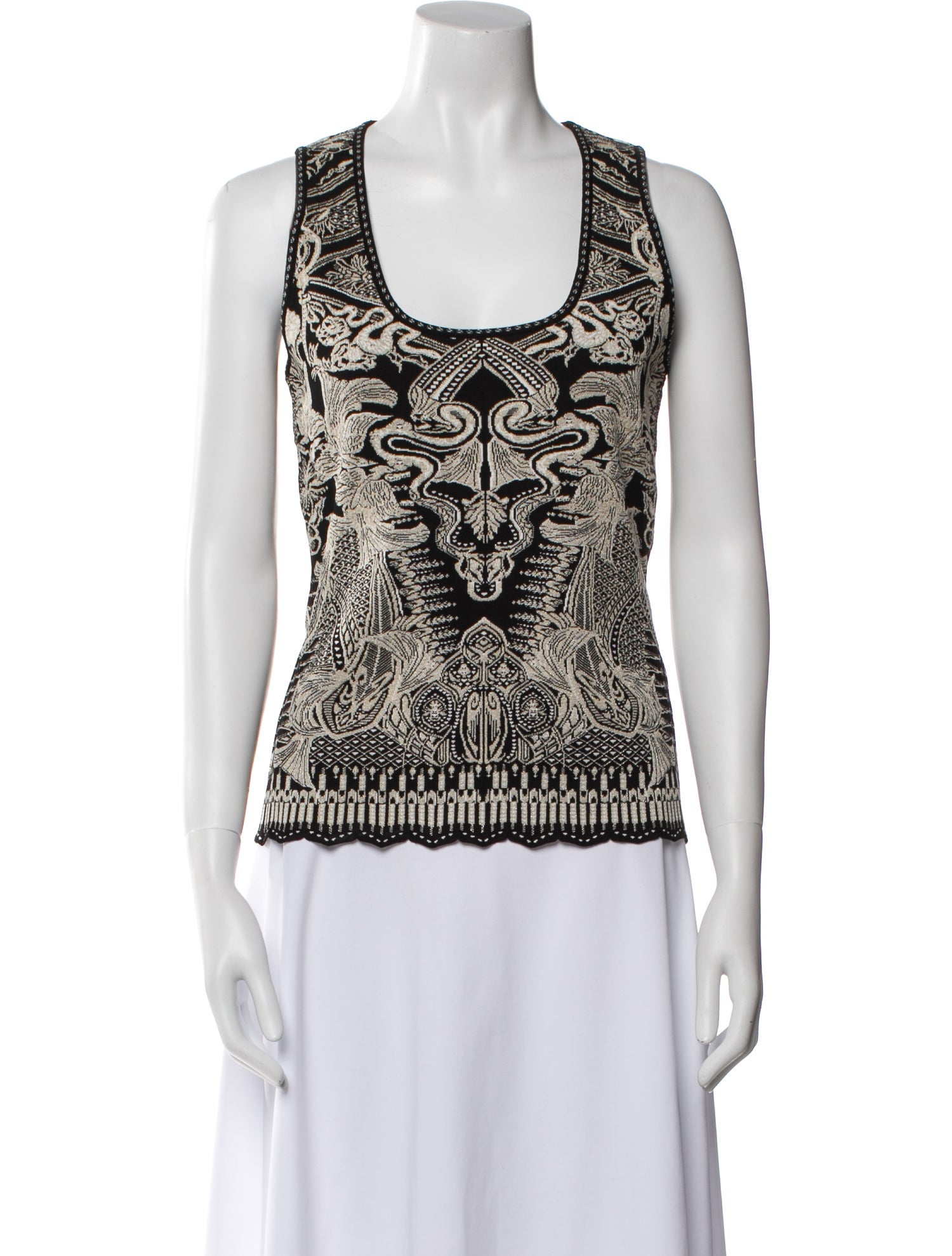 Roberto Cavalli Printed Scoop Neck Top
