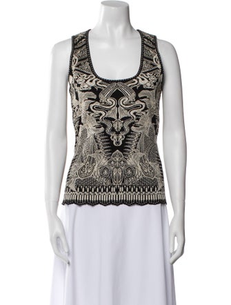 Roberto Cavalli Printed Scoop Neck Top