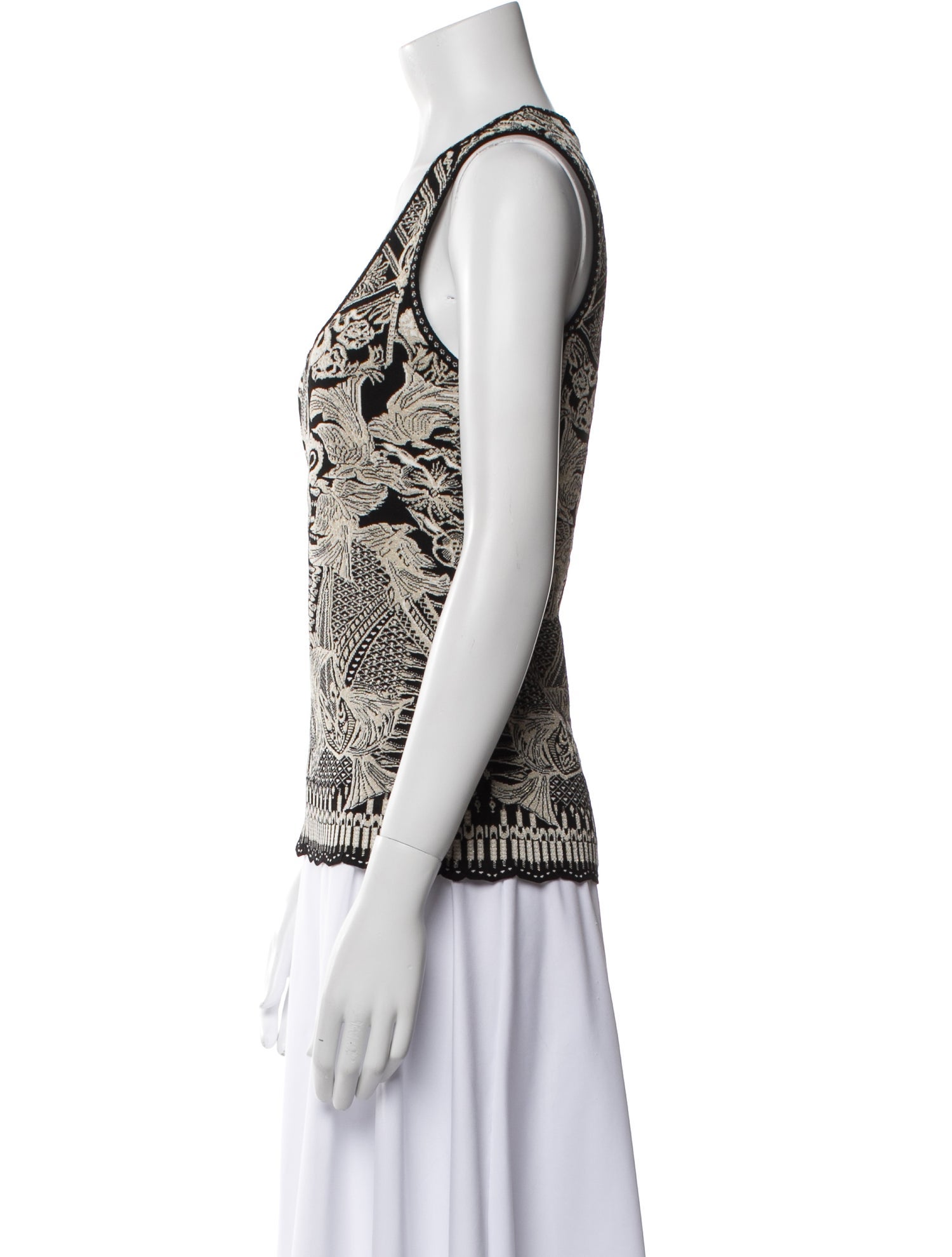 Roberto Cavalli Printed Scoop Neck Top