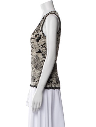 Roberto Cavalli Printed Scoop Neck Top
