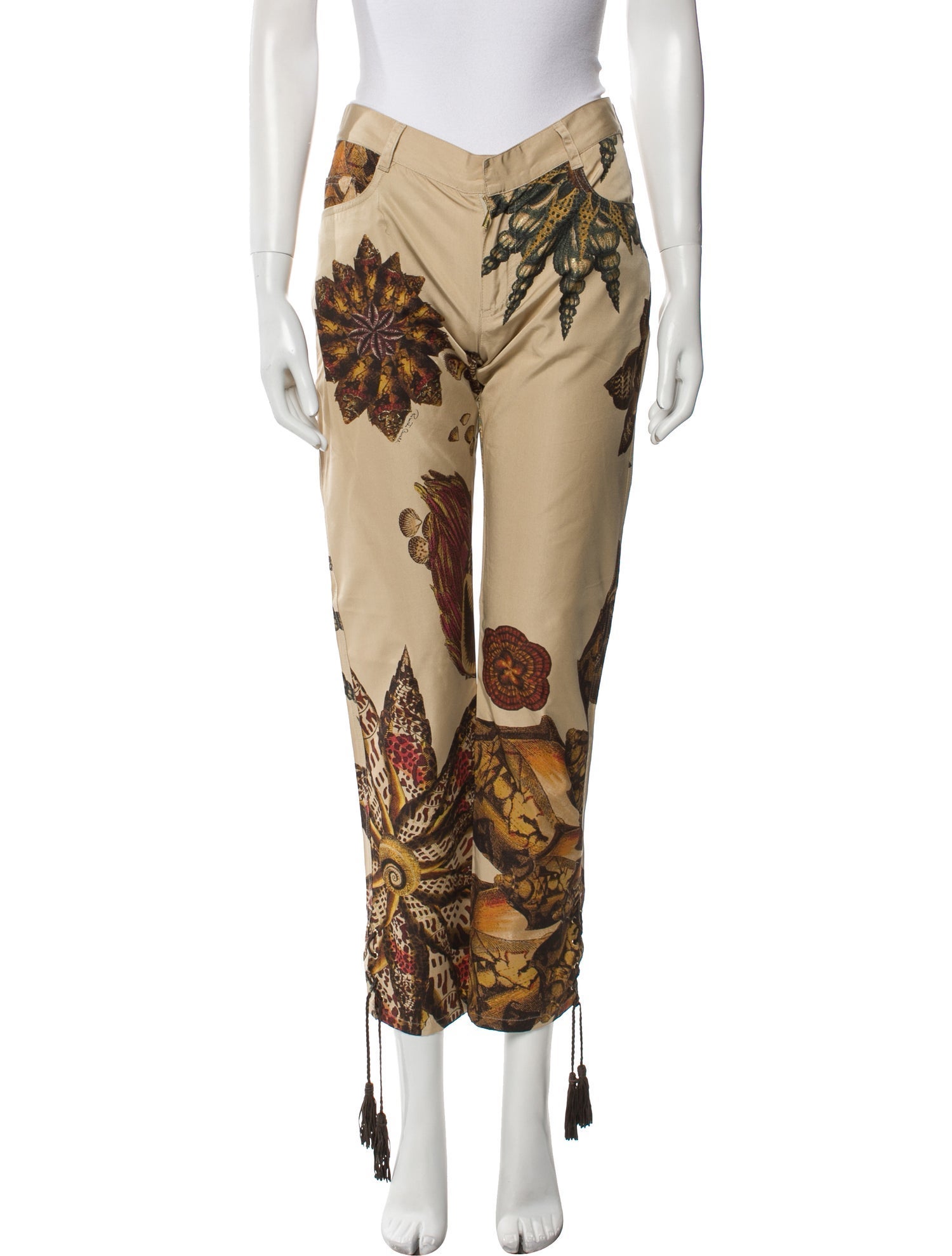 Roberto Cavalli Silk Straight Leg Pants