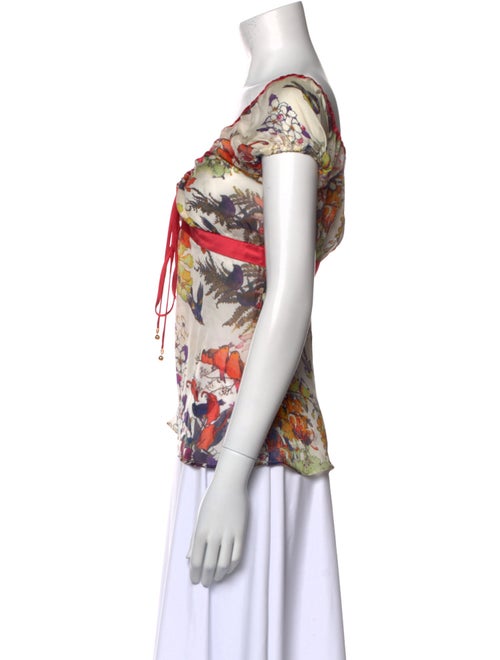 Roberto Cavalli Silk Floral Print Blouse