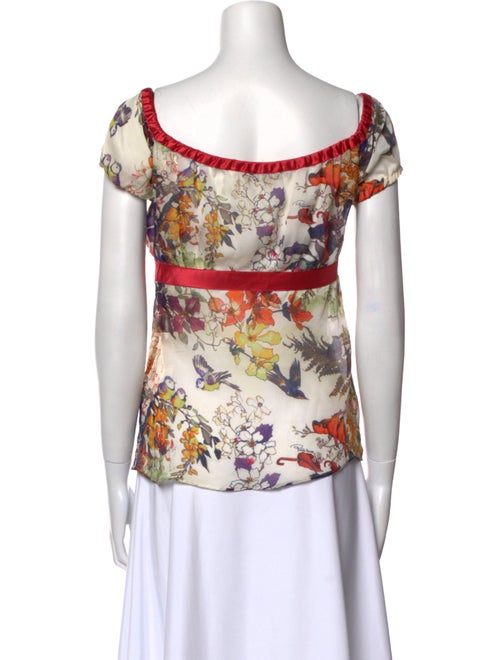 Roberto Cavalli Silk Floral Print Blouse