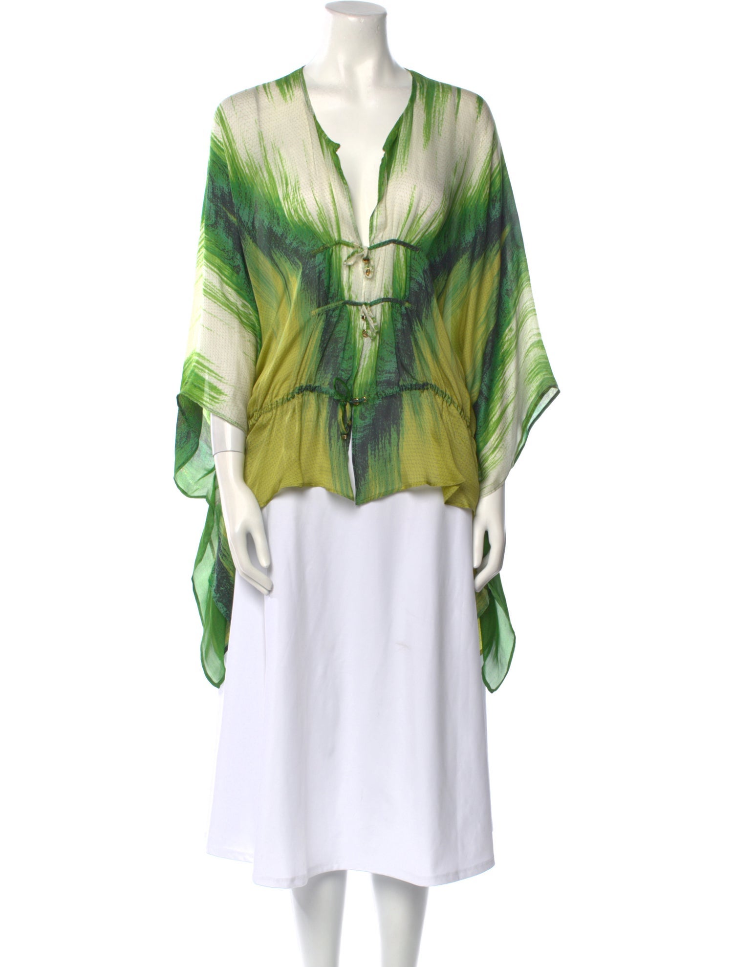 Roberto Cavalli Printed V-Neck Blouse