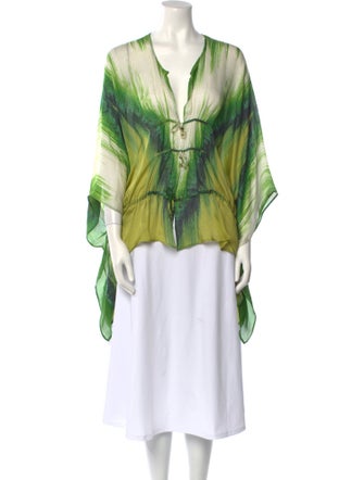 Roberto Cavalli Printed V-Neck Blouse