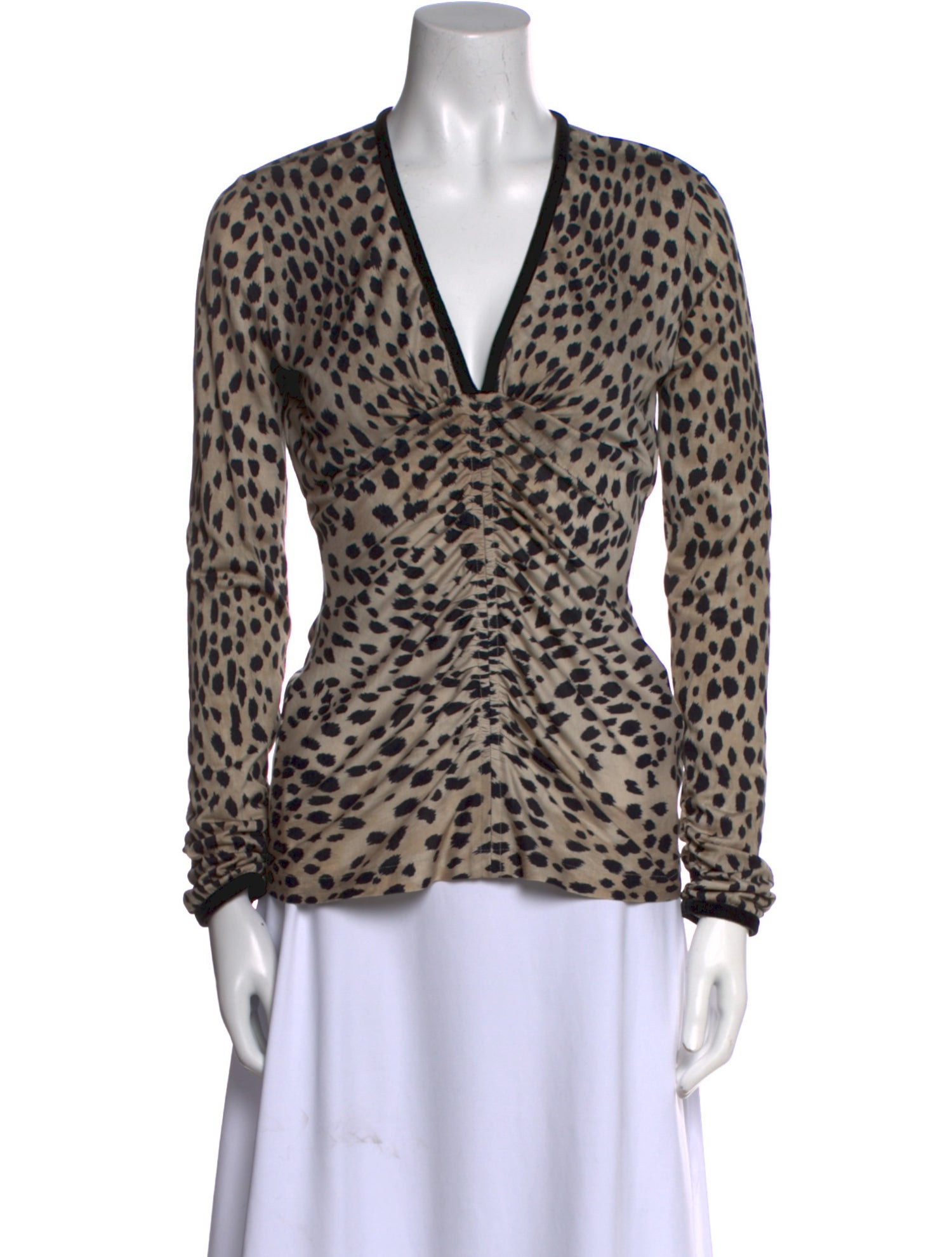Roberto Cavalli Silk Animal Print Top