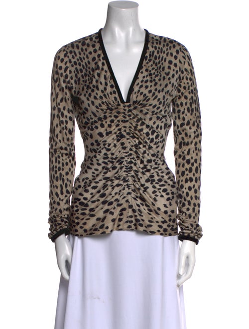Roberto Cavalli Silk Animal Print Top