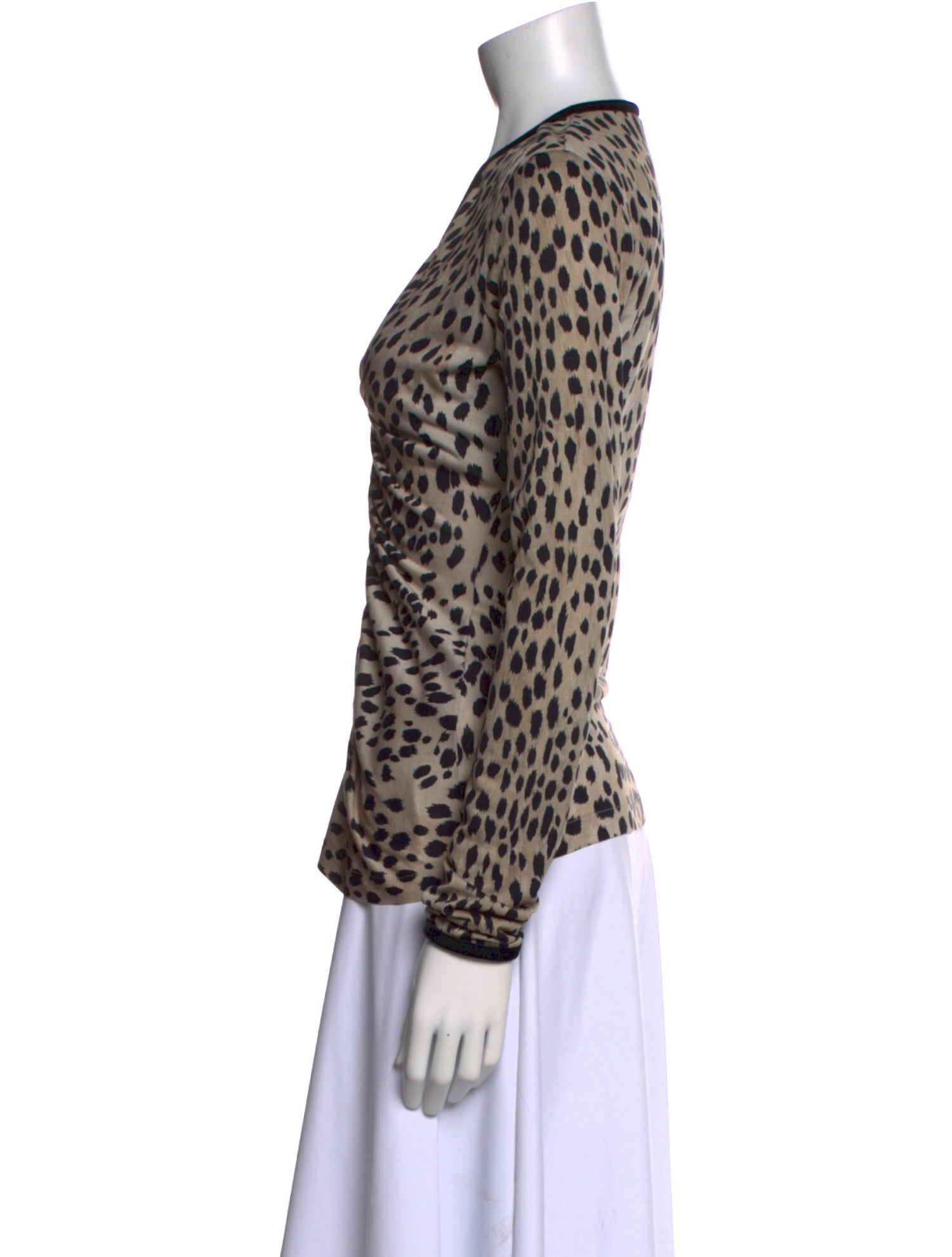 Roberto Cavalli Silk Animal Print Top