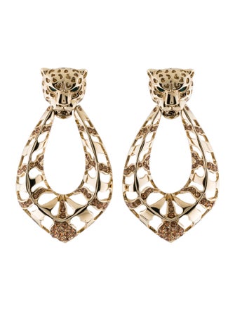Roberto Cavalli Crystal Panther Drop Earrings