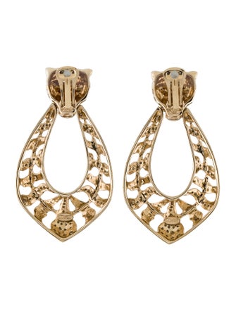 Roberto Cavalli Crystal Panther Drop Earrings