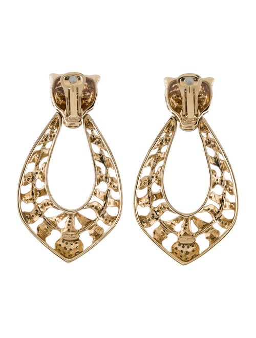 Roberto Cavalli Crystal Panther Drop Earrings