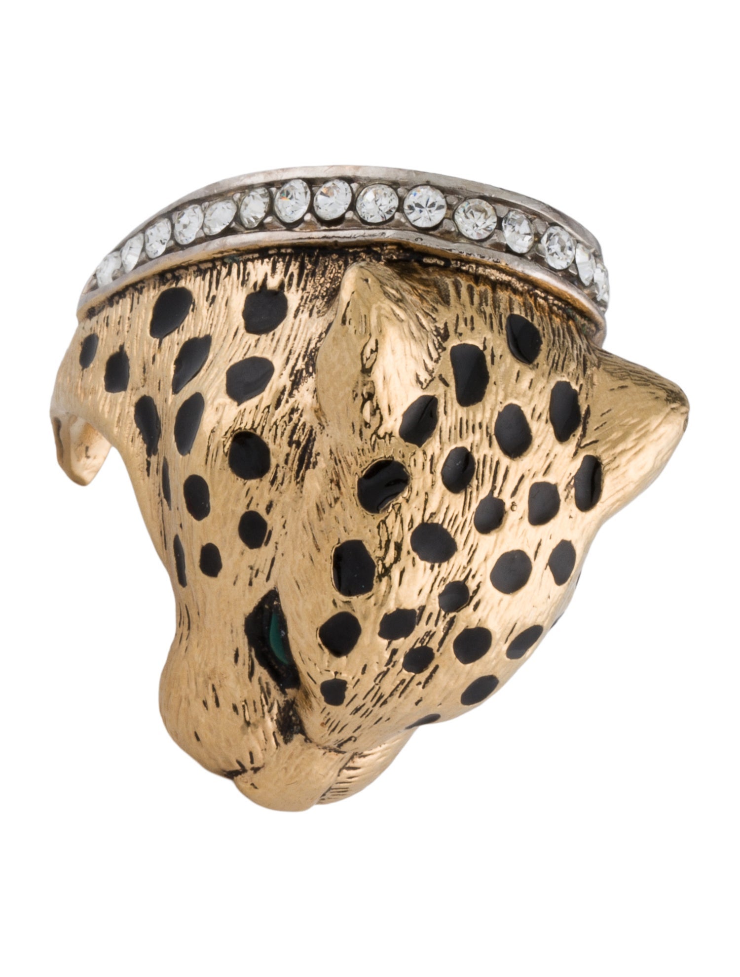 Roberto Cavalli Crystal Panther Cocktail ring