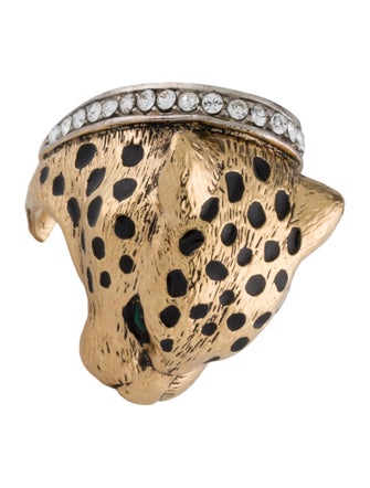 Roberto Cavalli Crystal Panther Cocktail ring