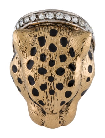 Roberto Cavalli Crystal Panther Cocktail ring