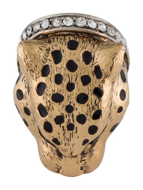 Roberto Cavalli Crystal Panther Cocktail ring