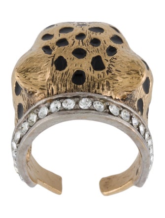 Roberto Cavalli Crystal Panther Cocktail ring