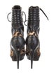 Roberto Cavalli Leather Animal Print Lace-Up Boots
