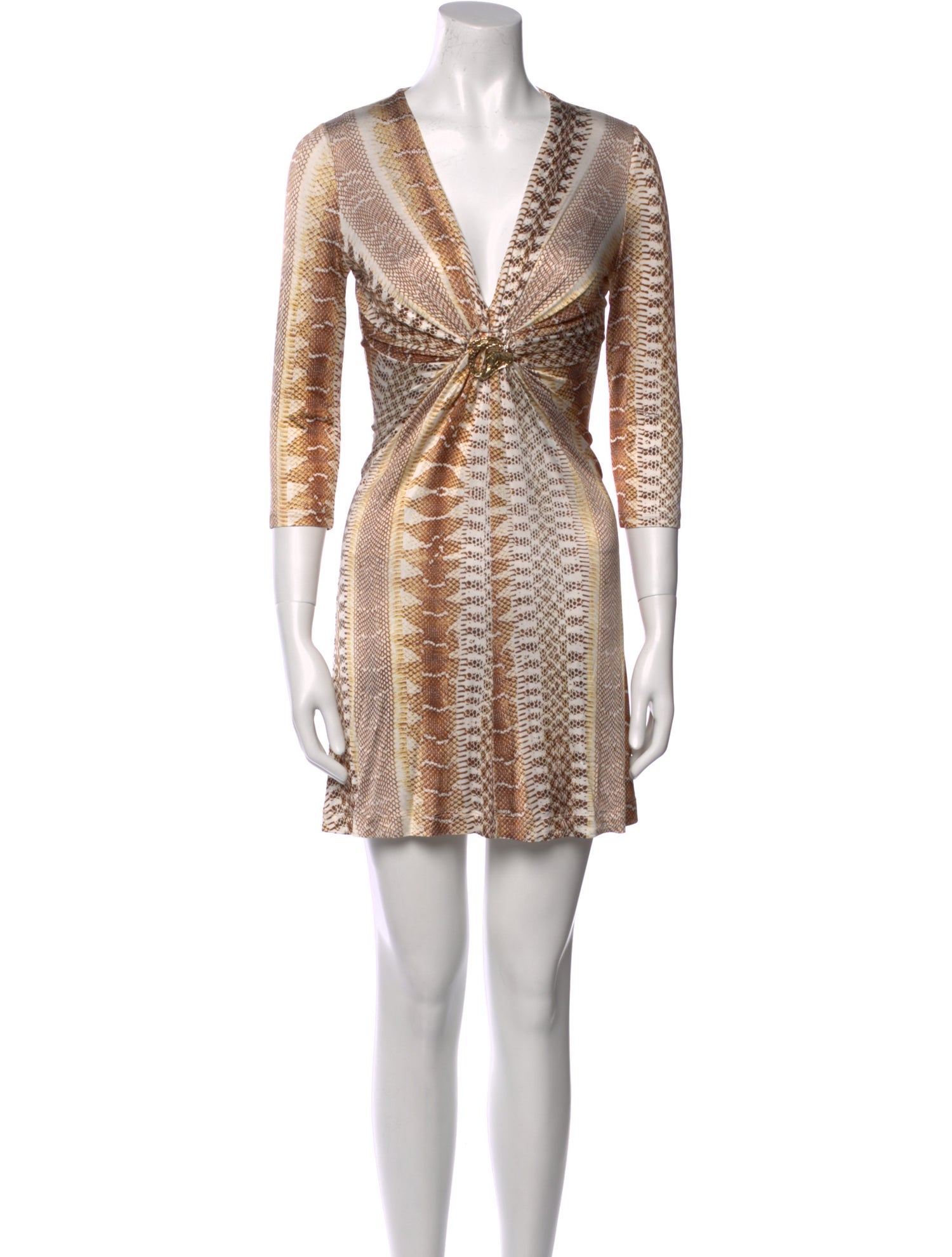 Roberto Cavalli V-Neck Mini Dress