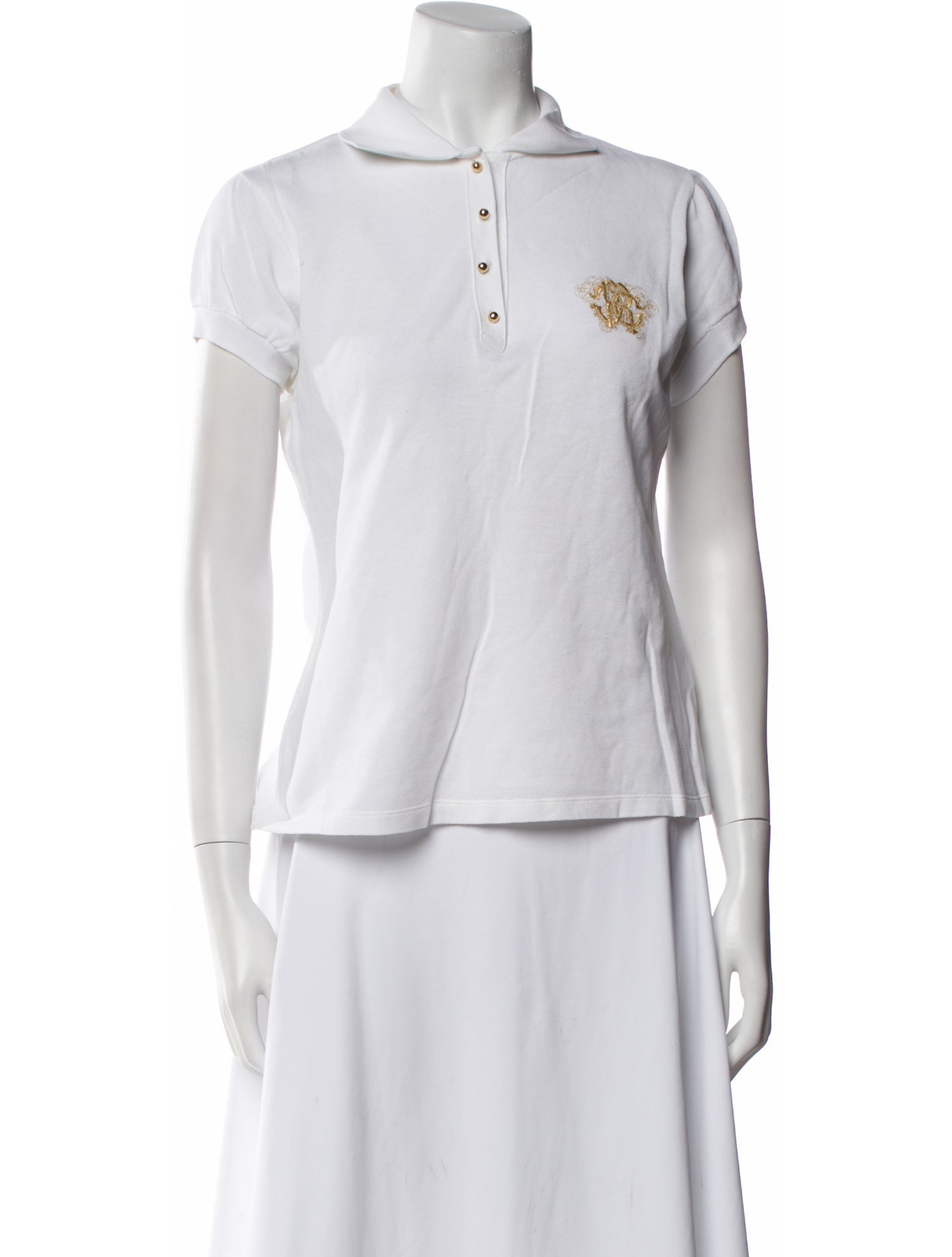 Roberto Cavalli Mock Neck Short Sleeve Polo