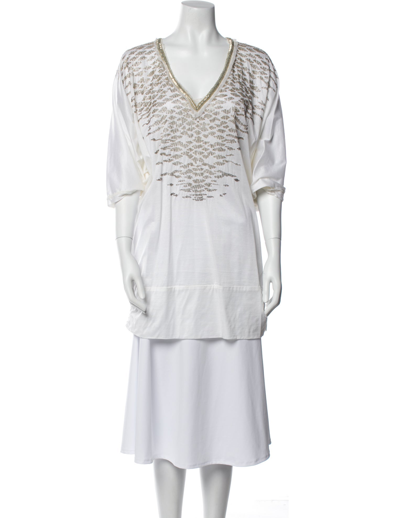 Roberto Cavalli V-Neck Three-Quarter Sleeve Tunic