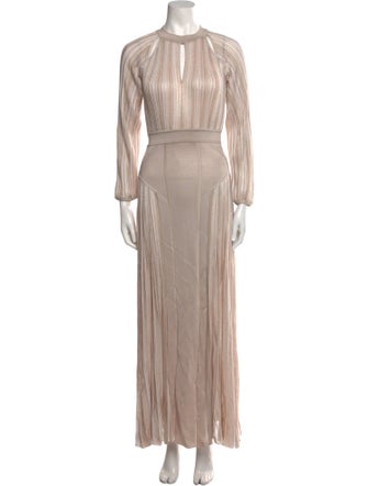 Roberto Cavalli Crew Neck Long Dress