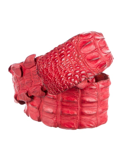 Roberto Cavalli Wide Crocodile Waist Belt