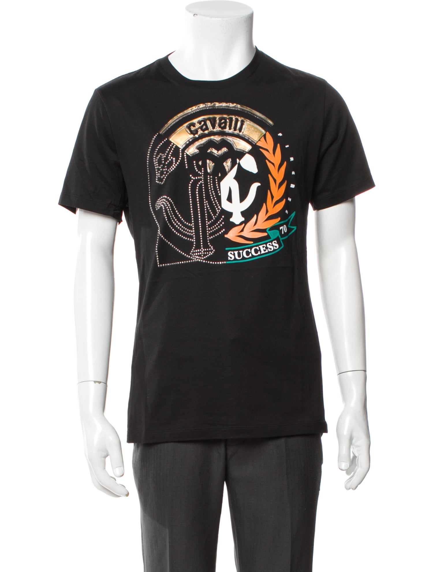 Roberto Cavalli Graphic Print Crew Neck T-Shirt
