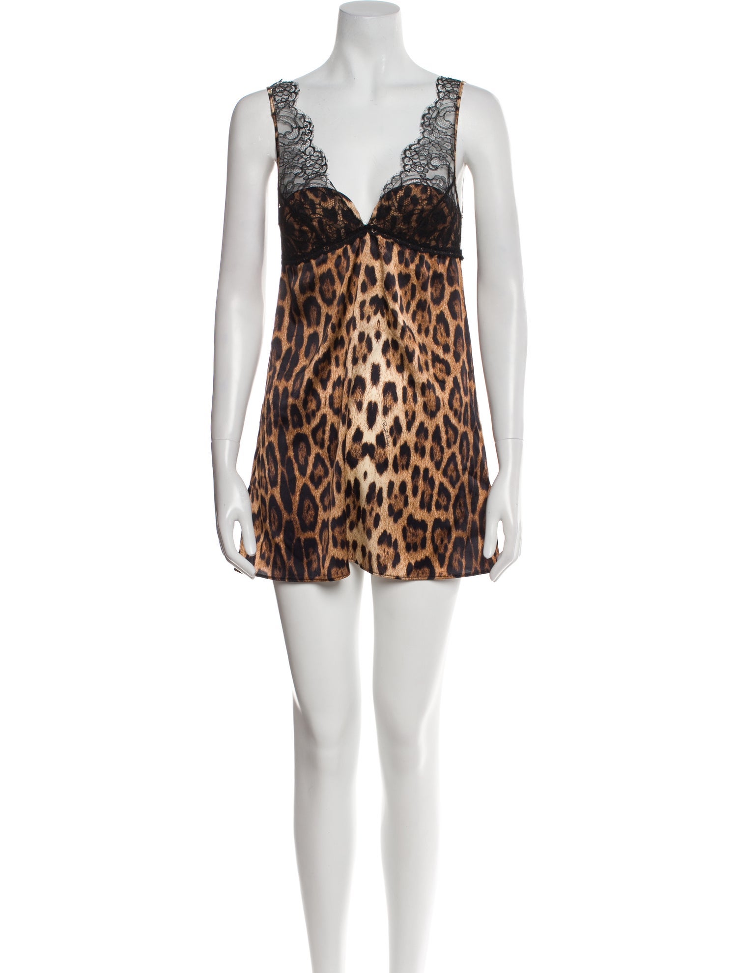 Roberto Cavalli Satin Animal Print Nightgown w/ Tags