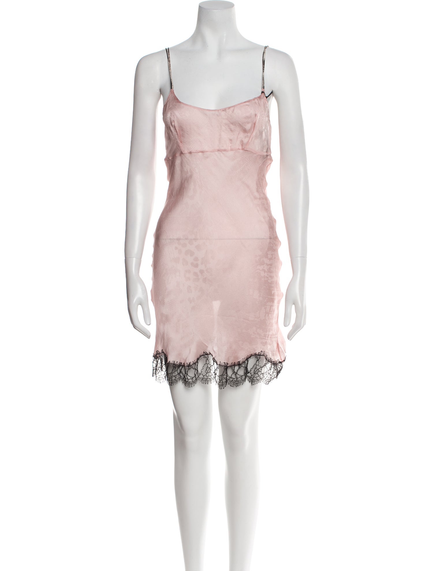 Roberto Cavalli Satin Lace Trim Embellishment Nightgown