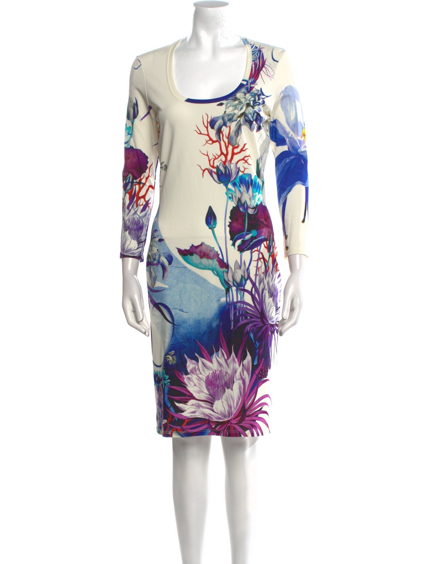 Roberto Cavalli Floral Print Knee-Length Dress