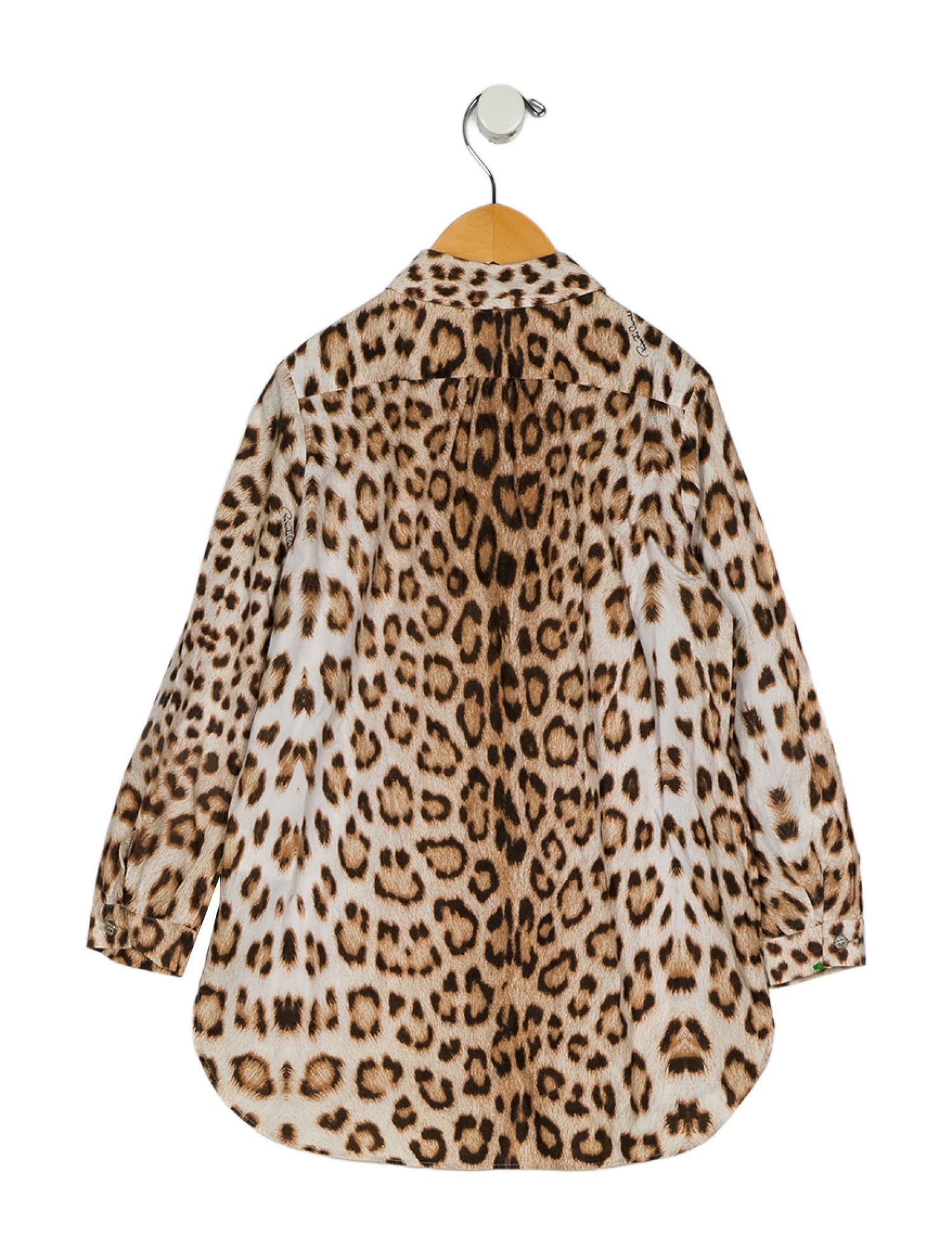 Roberto Cavalli Girls' Animal Print Long Sleeve Top